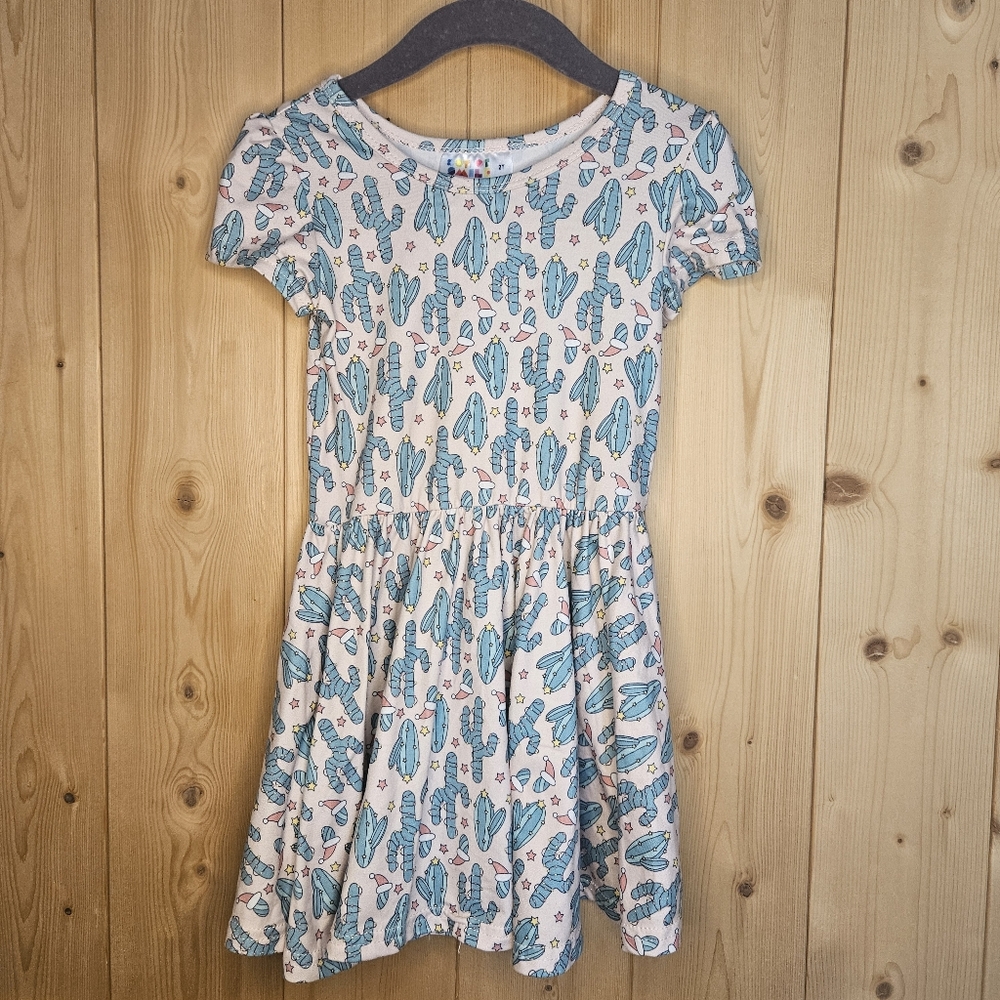 2T Dot Dot Smile Christmas Cactus Dress